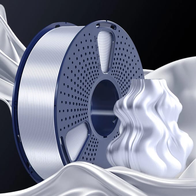 SUNLU PLA+ SILK 3D-filament 1.75mm 1kg ZILVER