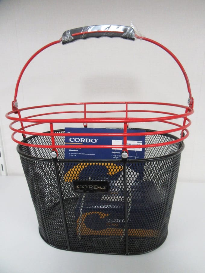 CORDO - Mand - AFNEEMBARE FIETSMAND - INCL BEUGEL -CC-500- Zwart / rood
