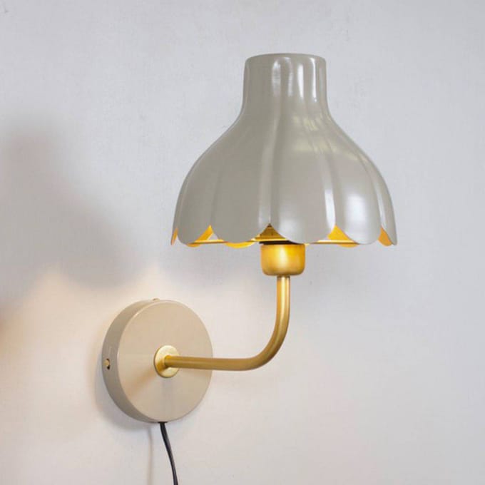 PR Home Wandlamp Wells, beige/goudkleurig, 21 cm, metaal
