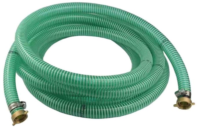 Zuig- en Drukslang 1 inch, 1m, met Koppelingen en Slangklemmen