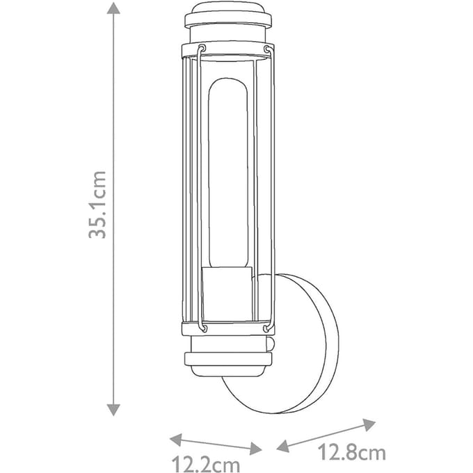 Hinkley LED Wandlamp Masthead | 1X E27 Max 40W | IP44 | Dimbaar | Polished Chrome & Black