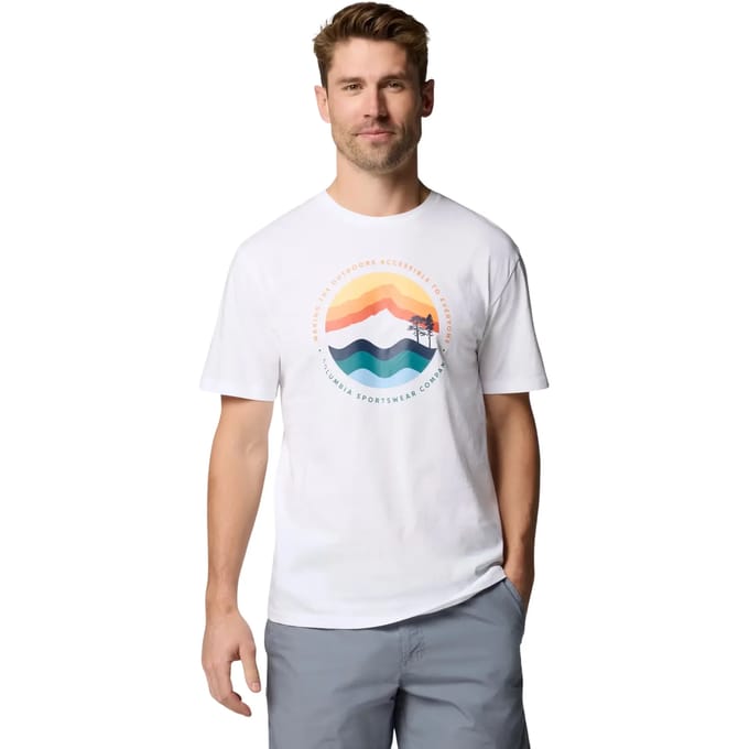 Columbia Path Lake II Graphic Tee, Mannen, Wit, T-shirt, maat: S