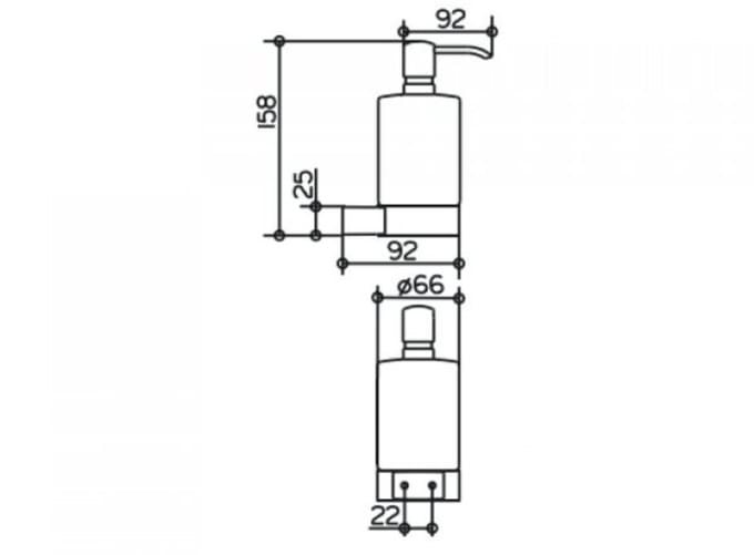 Keuco Plan - Zeepdispenser met houder, 250 ml, mat glas/chroom 14953019000