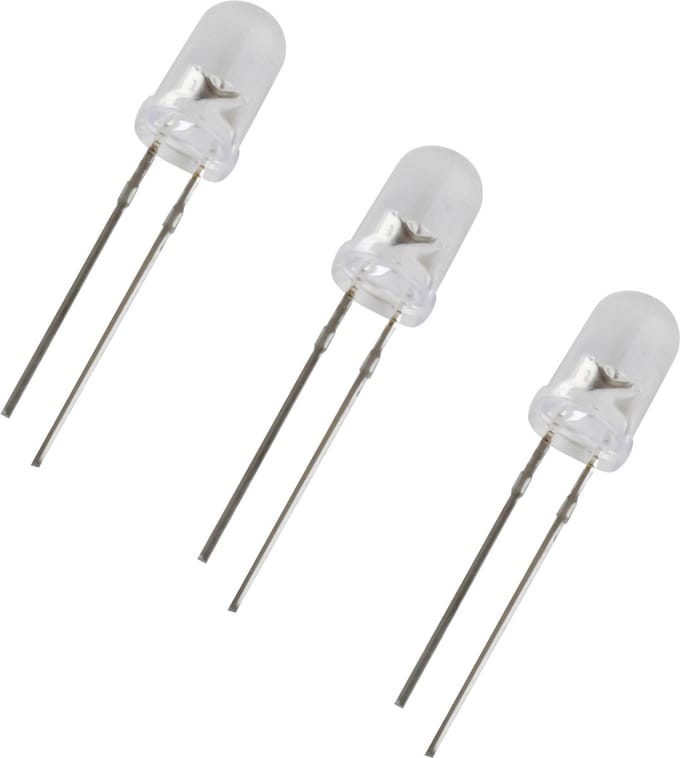 Led assortiment 5 mm. transparant - 200 stuks - 10 kleuren