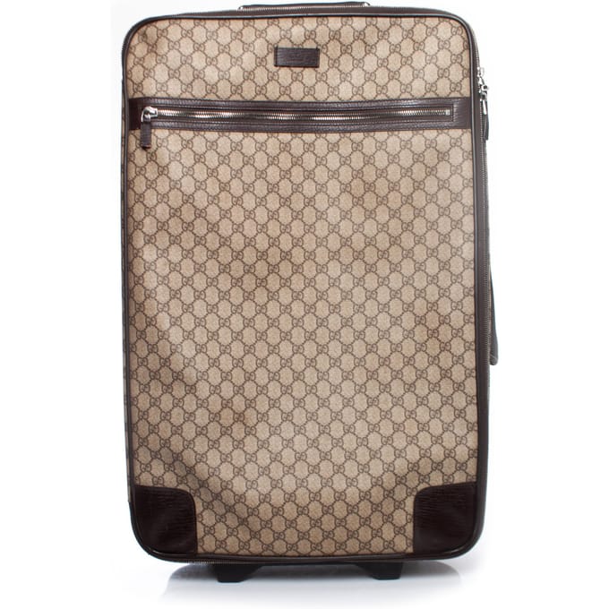 GG canvas koffer in bruin