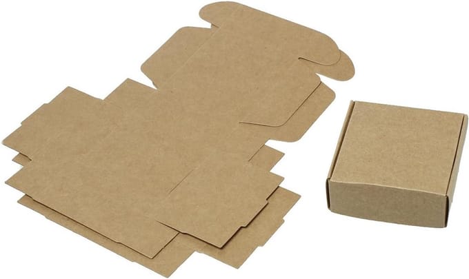 Kleine kraft bruine geschenkdoosjes 3x3x1 inch - set van 30