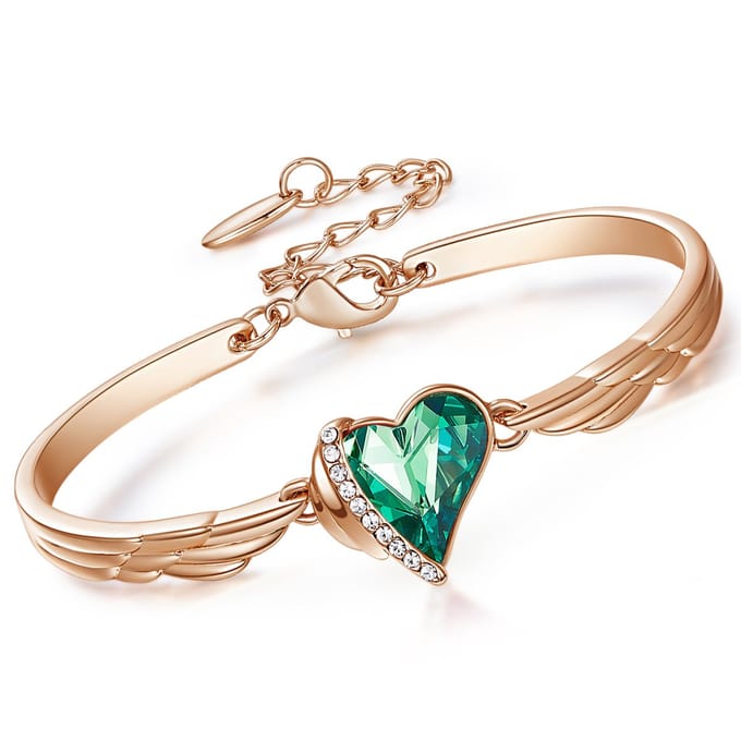 Groen Kristal Hart Armband