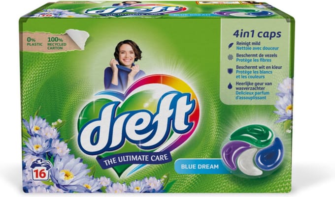 Dreft Wasmiddel Capsules Blue Dreams - 16 stuks