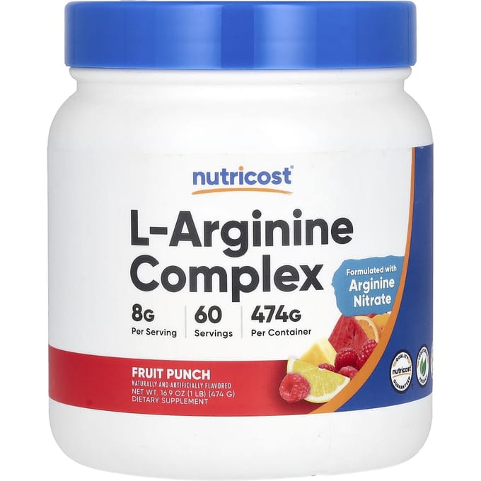 Nutricost, Complexe de L-Arginine, Punch aux fruits, 16,9 oz (474 g)