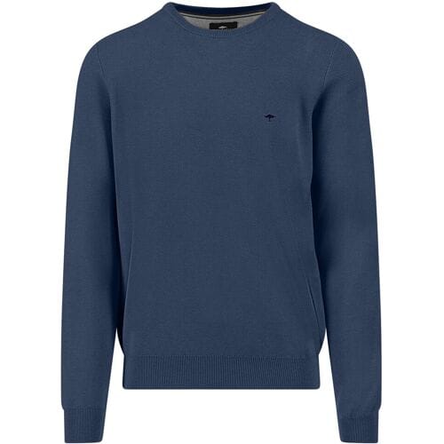 Fynch-Hatton Trui Fine Texture O-Neck Cotton Night / male