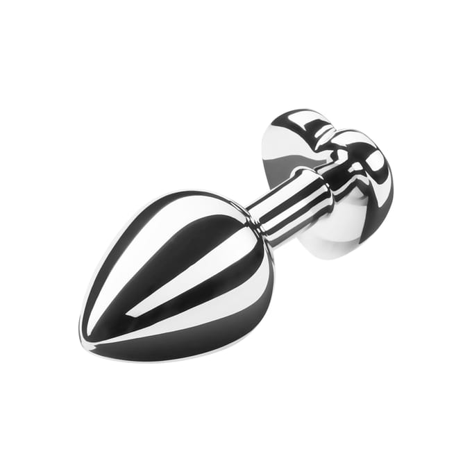 Metalen anaalplug met kristal, 8 cm