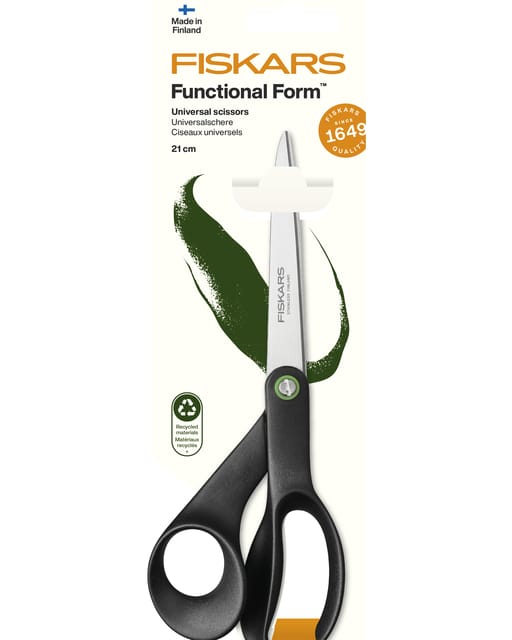 Fiskars Buro- & Knutselschaar - Schaar Universeel - Rechte knip - 21 cm - Zwart, Roestvrijstaal