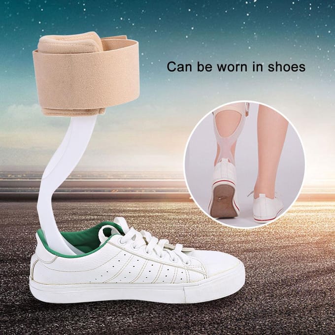 Verstelbare Voethefforthese Enkelcorrector Brace Ondersteuning Bescherming Spalk Linkervoet SM beige