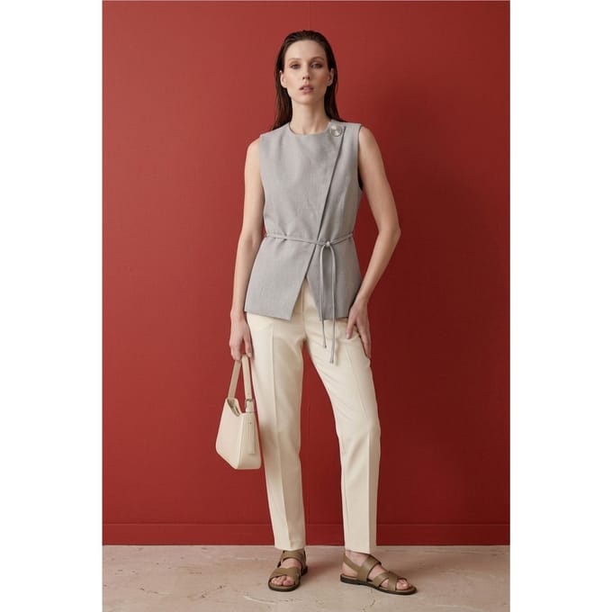 Gestrikt crêpe vest