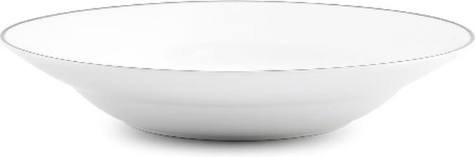 BonBistro Diep bord 23xH4cm black rim Basic White (Set van 6)