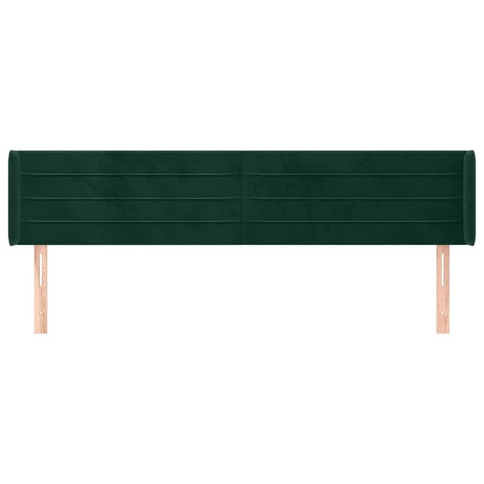 vidaXL - Hoofdbord - met - randen - 183x16x78/88 - cm - fluweel - donkergroen