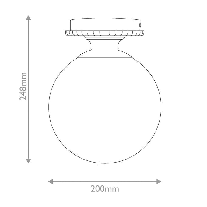 Elstead Plafondlamp Otis, zwart/opaal, Ø 20 cm, glas, IP44, E27