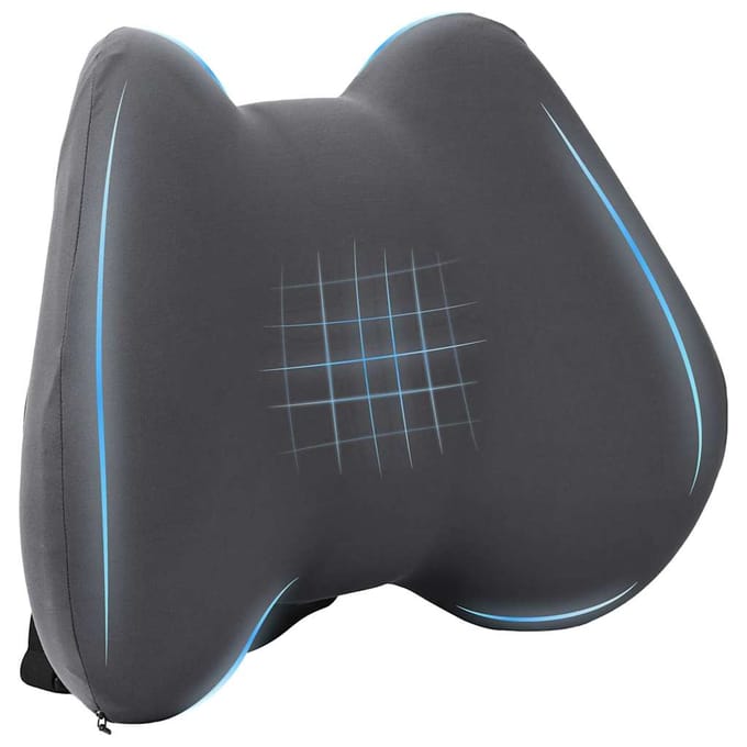 vidaXL - Rugkussen - Grijs - Traagschuim - 40 - x - 32 - x - 14 - cm