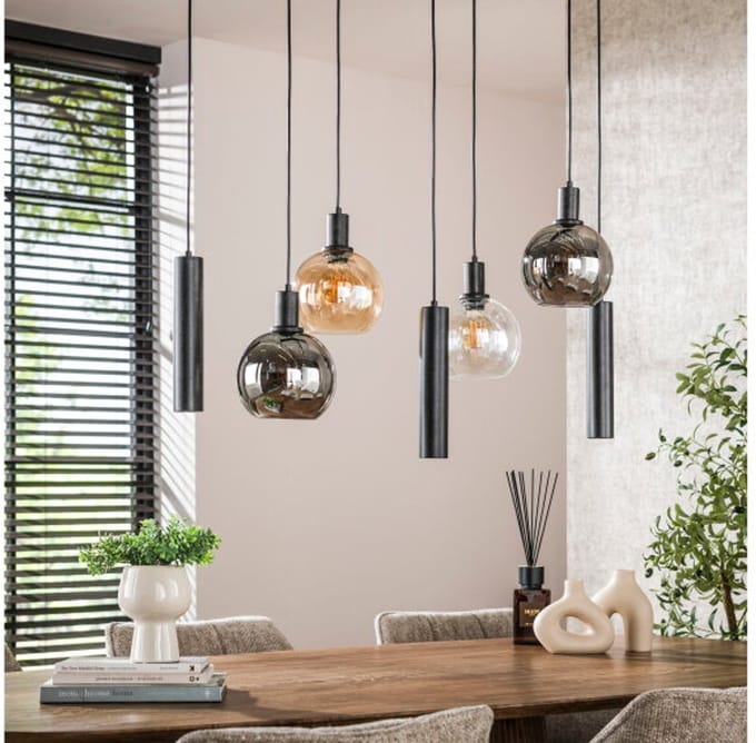 Hanglamp 4+3L Sfera tricolore - Artic zwart
