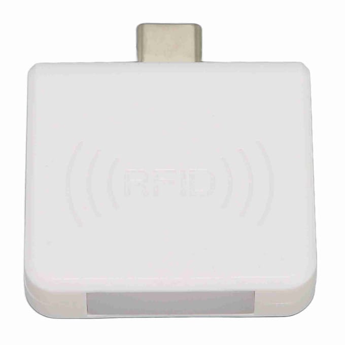 RFID ID Mobiele Telefoon Kaartlezer Type C Interface 125Khz Draagbare Smartcardlezer Wit wit