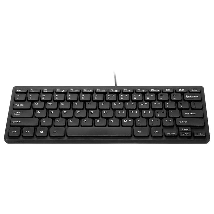 K1000 Mini Toetsenbord 78 toetsen Mini Toetsenbord USB Aangedreven Bedraad Toetsenbord Chocolade Toetsenbord Draagbaar zwart
