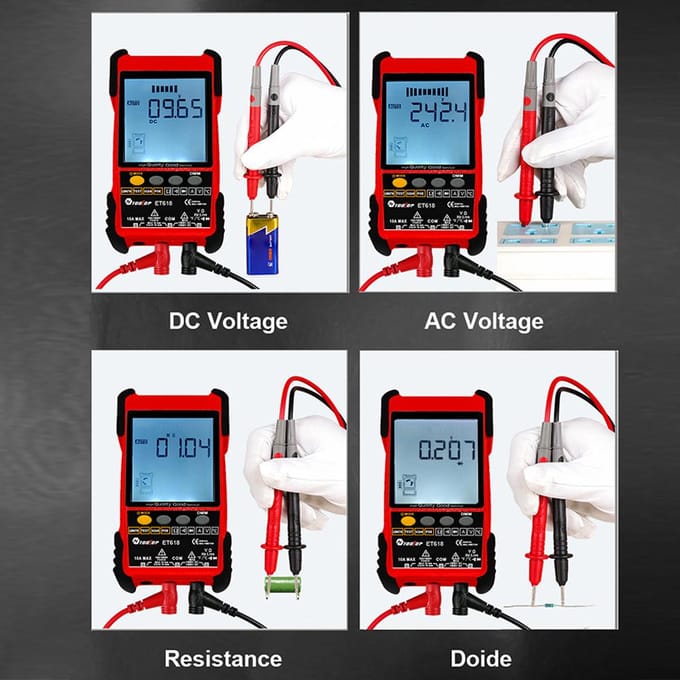Draagbare 2in1 netwerkkabeltester multimeter LCD-scherm met achtergrondverlichting analoog digitaal veelkleurig