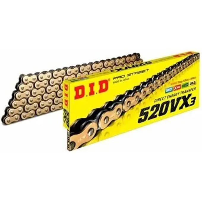 Motorfiets rolketting D.I.D 520Vx3(G&B) X 114 Mail. Zj