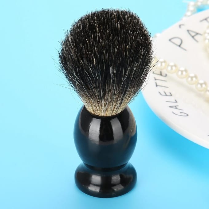 Draagbare Heren Houten Handvat Baard Scheerkwast Kappers Salon Tool black