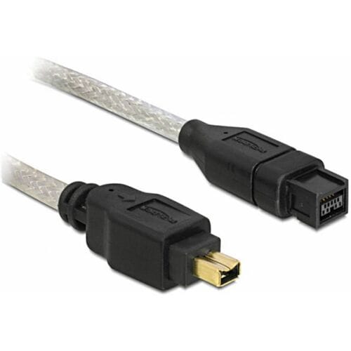 Delock FireWire Aansluitkabel [1x FireWire (400) stekker 4-polig - 1x FireWire (800) stekker 9-polig] 1 m Grijs