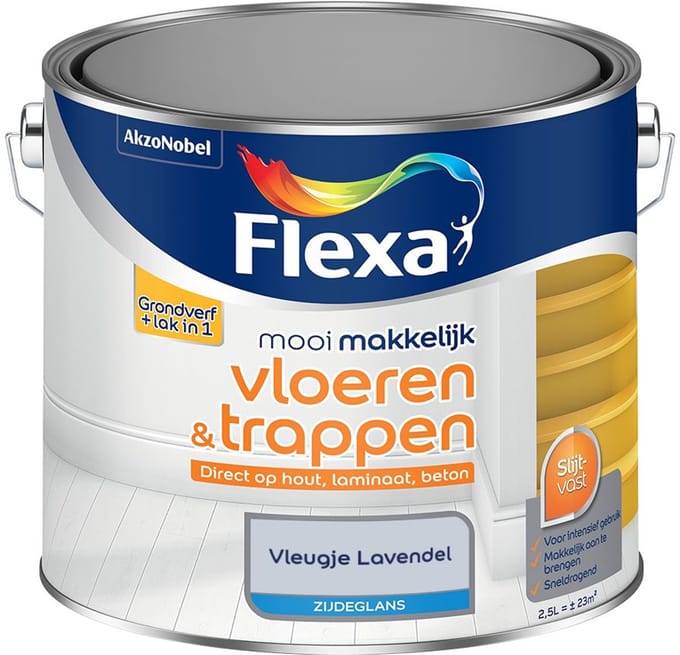 Flexa - Mooi Makkelijk Vloeren & Trappen Zijdeglans - Vleugje Lavendel - Mengverf - 2,5 L