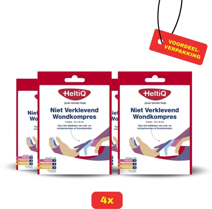 Heltiq Niet Klevend Wondkompres - 5 x 5 cm - 4 x 5 stuks voordeelverpakking