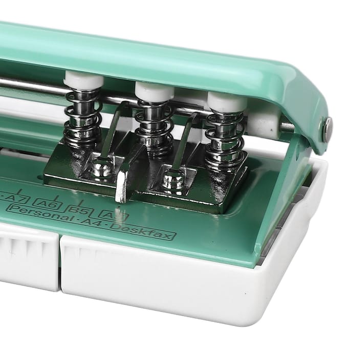 6 Gats Papierponsmachine Afstand Verstelbaar Planner Gatenponsmachine voor A4 A5 B5 A6 A7 Groen black
