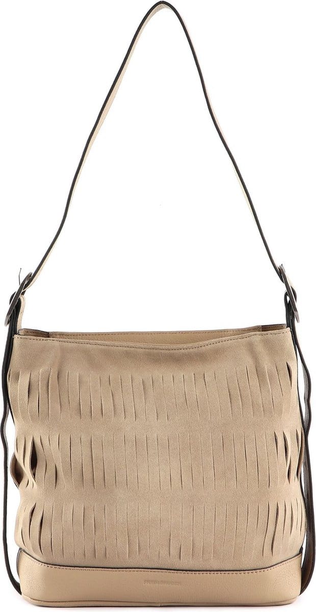 FREDsBRUDER Leren Schoudertas Rigla Crossbody Sand Beige