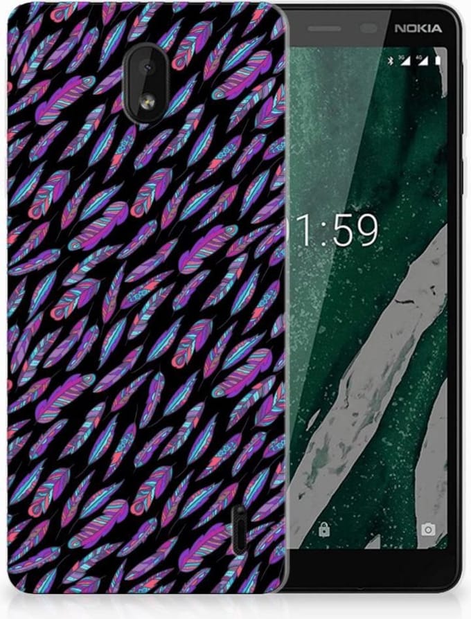 Nokia 1 Plus TPU bumper Feathers Color