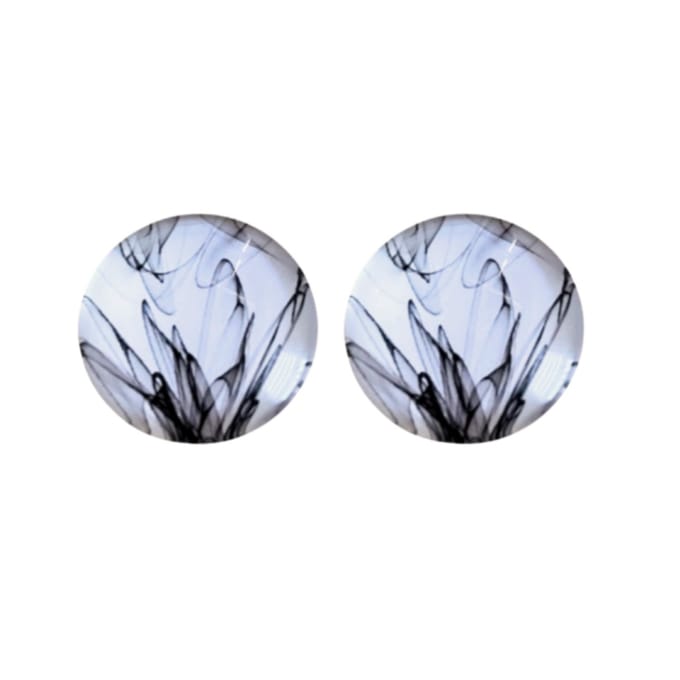 Clip oorbellen Cadi zwart wit 2 cm