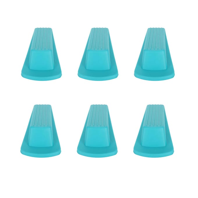 6 stuks Deurstoppers Dik Flexibel Stapelbaar Duurzaam TPR Anti-Deformatie Deurwig voor 1.2in blauw
