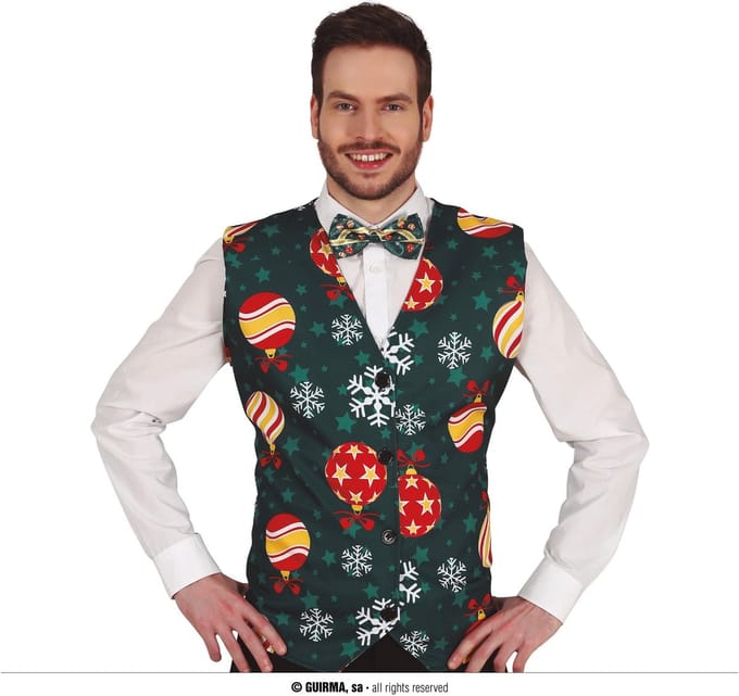 Fiestas Guirca - Gilet groen kerstballen