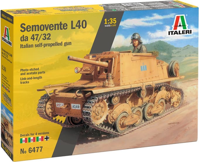 Italeri Modelbouwpakket Militaire voertuigen - 6477 Semovente L40 da 47/32 Plastic - 1:35 - Modelbouw