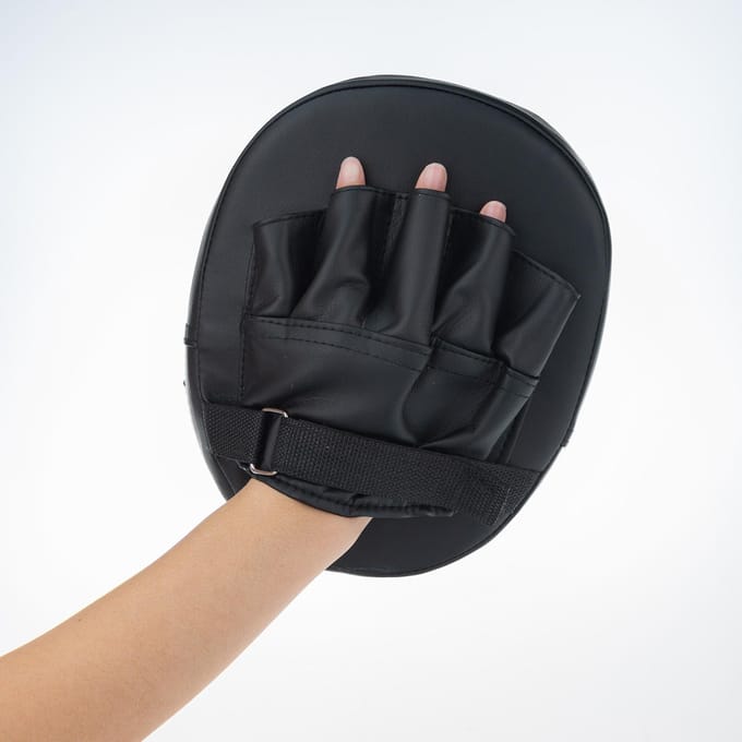 Gant de boxe en cuir PU, mousse épaisse, coussinet de cible incurvé, Kickboxing Muay Thai karaté One Size noir
