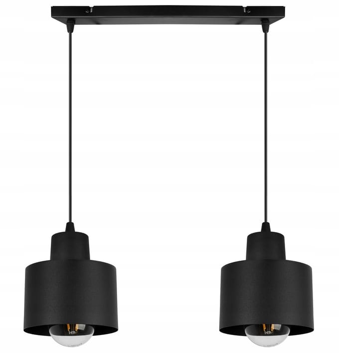 Zwarte Hanglamp Loft Stijl - 2 lichtpunten - E27