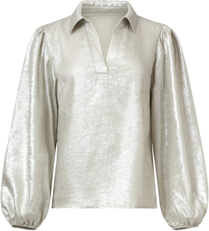 Smashed Lemon Damesglanzende top met trendy losvallende p... |