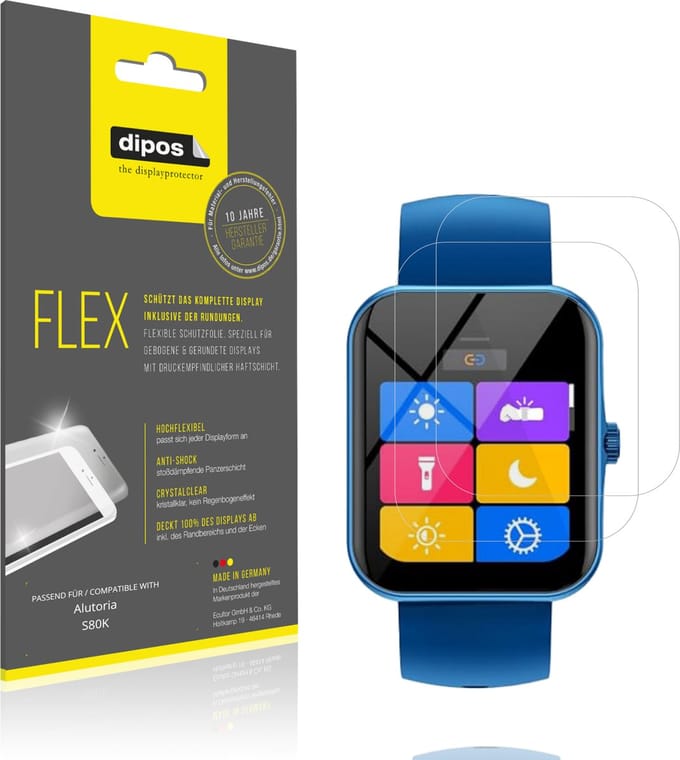dipos – 2x Beschermfolie geschikt voor Alutoria S80K | 3D Full Cover Screenprotector | 100% Passend