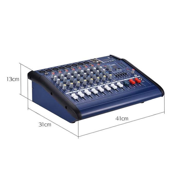 8 Kanalen Versterkte Mixer Versterker Digitale Audio Mengpaneel Versterker met 48V Fantoomvoeding USB/ SD EU Plug
