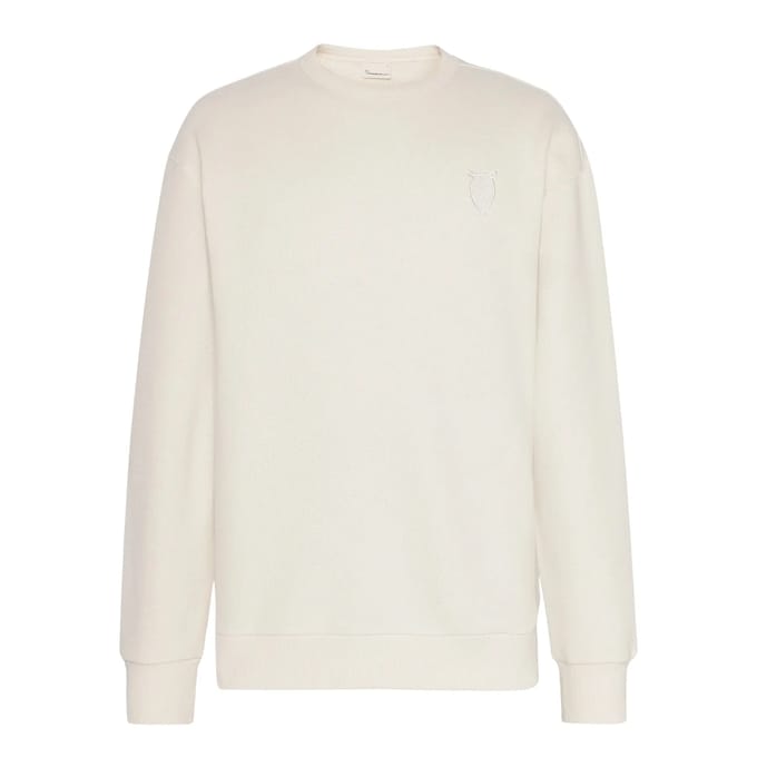 Ronde hals trui met borduursel KnowledgeCotton Apparel