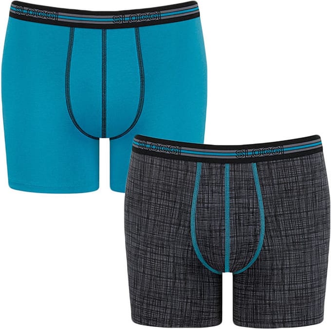 Sloggi Short Match Zwart/Blauw - Maat S