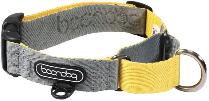 Boondog - Martingale Collar - Gray/Lemon - M