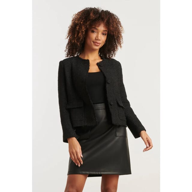 Smashed Lemon Zwart tweed jasje |