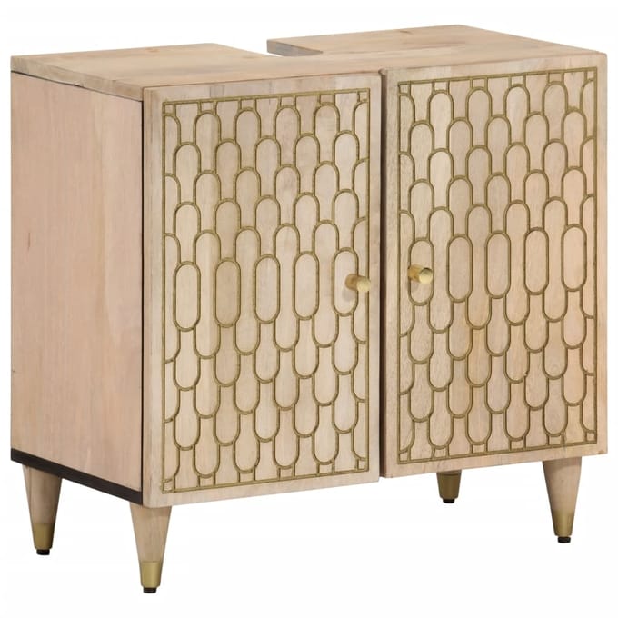 vidaXL - Wastafelkast - 62x33x58 - cm - massief - mangohout