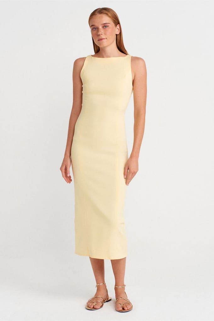 Mouwloze Midi Bodycon Jurk met Split
