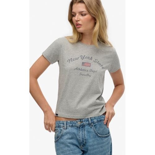 Superdry - Athletic Essentials Aansluitend T-shirt met Print - Dames - T-shirts